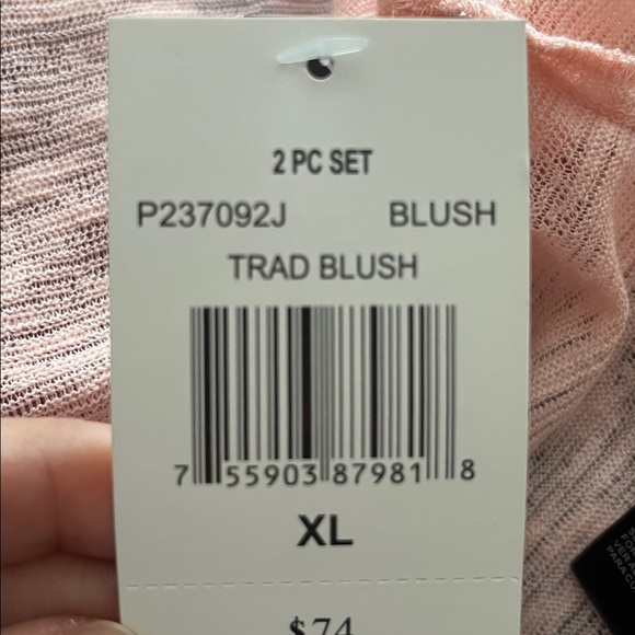 Perceptions New York Women's Light Coral Draped Shrug Size XL - Picture 6 of 6